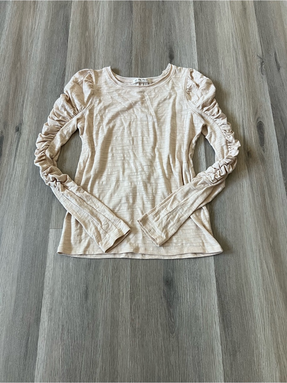 We The Free Ruched Sleeve Long-Sleeve Top - Cream